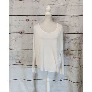 Vince Relaxed Fit Scoopneck Long Sleeve Tee Size XS